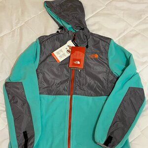 Women's North Face Denali Hoodie - Medium Gray & Mint Green